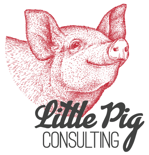 Logo Little Pig Consulting Pig picture with words underneath