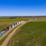 Goods Train running through inland Queensland